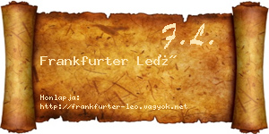 Frankfurter Leó névjegykártya